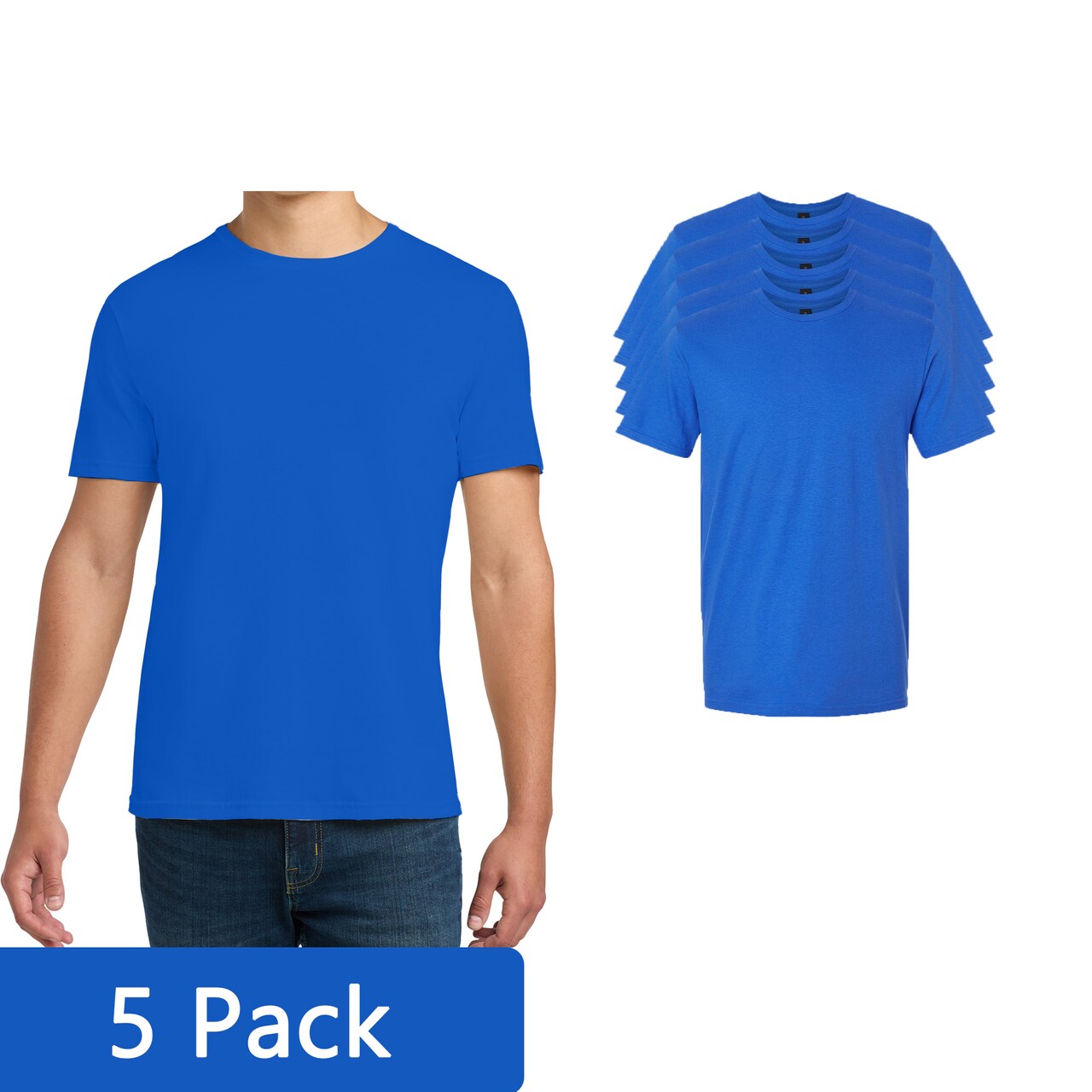Gildan Men’s Softstyle Cotton T-Shirt, Lightweight Blank Tee for DIY Crafts & Custom Printing, Royal